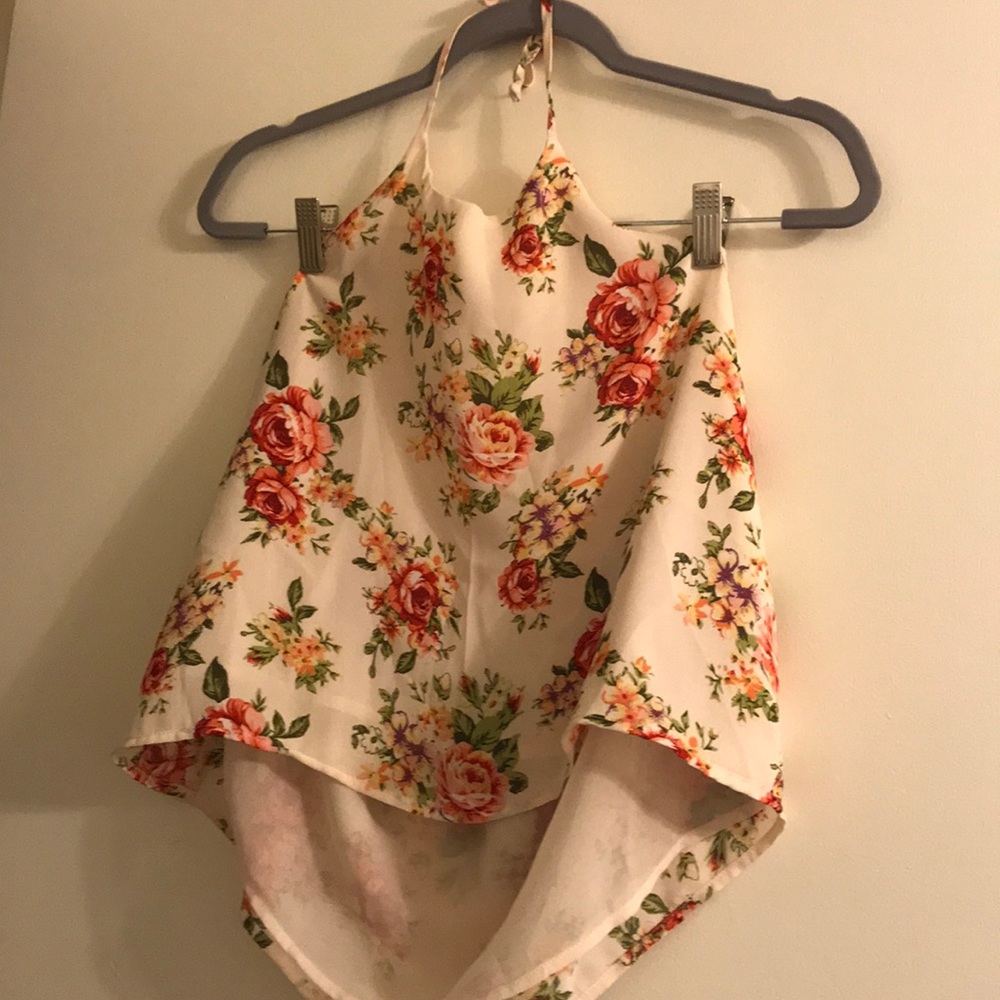Floral halter crop top